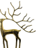 27" Gold Reindeer Statue