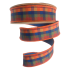 1.5" x 10yd Fall Plaid Blue/Orange Dupioni Ribbon