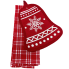 Jingle Bell Potholder & Red Plaid Kitchen Towel Set