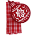 Christmas Ornament & Red Plaid Kitchen Towel Set