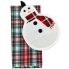 Snowman Potholder & Plaid Kitchen Towel Set