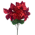 22" Red Metallic Poinsettia Bush