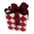 5" Diamond Print Present- Red & White