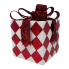 5" Diamond Print Present- Red & White