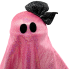 Pink Sequin Ghost w/ Black Bow