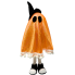 Orange Sequin Ghost w/ Legs & Witch Hat