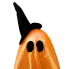 Orange Sequin Ghost w/ Legs & Witch Hat