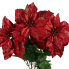 22" Red & Dusted Gold Poinsettia Bush