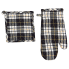 Black, White and Yellow Plaid Oven Mitt and Potholder Set