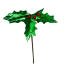 17" Metallic Holly Leaves & Berries Spray