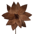 20" Glitter Edged Velvet Poinsettia Stem- Brown