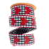 1.5" x 10yd Glitter Hearts on Black & White Gingham Wired Ribbon