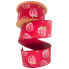2.5" x 10yd Pink Rose Bloom on Red Wired Dupioni Ribbon