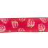 2.5" x 10yd Pink Rose Bloom on Red Wired Dupioni Ribbon