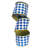 4" x 10yd Royal Blue & White Diamonds w/ Gold Outline Ribbon