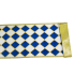 4" x 10yd Royal Blue & White Diamonds w/ Gold Outline Ribbon