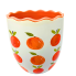 Scalloped Orange Rim Tangerine Utensil Bowl