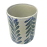 7" Blue Leaf Patterned Ceramic Utensil Crock