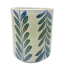 7" Blue Leaf Patterned Ceramic Utensil Crock