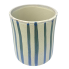 7" Blue Striped Ceramic Utensil Crock