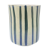 7" Blue Striped Ceramic Utensil Crock