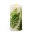 6.5" Luminara Flameless LED Candle - Unscented White Wax w/Faux Fern