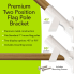 White 2 Position Metal Flag Pole Bracket