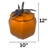 12" Harvest Metal Pumpkin w/ Lid - Medium