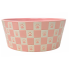 3" Pink & White Paw Checkered Pet Bowl