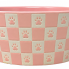 3" Pink & White Paw Checkered Pet Bowl