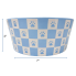 3" Light Blue & White Paw Checkered Pet Bowl