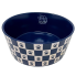 3" Blue & White Paw Checkered Pet Bowl