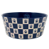 3" Blue & White Paw Checkered Pet Bowl