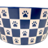 3" Blue & White Paw Checkered Pet Bowl