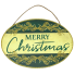 Merry Christmas Glitter Oval Hanging Sign