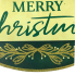 Merry Christmas Glitter Oval Hanging Sign