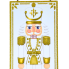 White & Gold Glitter Nutcracker Hanging Sign
