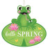 12"x11" Hello Spring Frog Shaped Sign