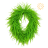 26" UV Bead Grass Oval Wreath