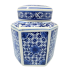 6" Blue & White Chinoiserie Porcelain Jar w/ Lid