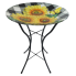 Checked Sunflowers Bird Bath