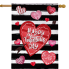 Striped Heart House Flag