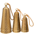Long Metal Gold Hanging Bells - Set of 6