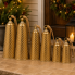 Long Metal Gold Hanging Bells - Set of 6