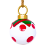 9" Red & White Dot Ornament Jingle Bell