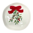 8.5" Ceramic Mistletoe Bow Plate