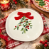 8.5" Ceramic Mistletoe Bow Plate