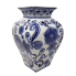 9" Square Top Porcelain Chinoiserie Vase
