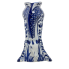 10.5" Blue & White Chinoiserie Giraffe Vase
