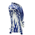 10.5" Blue & White Chinoiserie Giraffe Vase